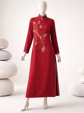 DNZ Fashion Boutique Cape Abaya Kaftan Maroon Size 40